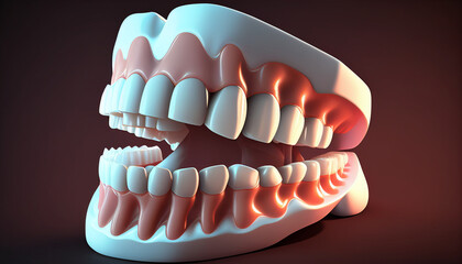 Closeup of clean and white teeth Illustrations, Generative AI