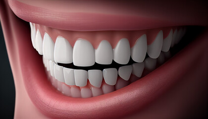 Closeup of clean and white teeth Illustrations, Generative AI
