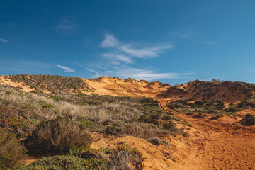Heavy truck training ground for the Dakar races in the Odemira region, western Portugal. Wandering along the Fisherman Trail, Rota Vicentina