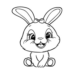 Hand drawn Cute Bunny vector illustration. print design rabbit, children print on t-shirt.