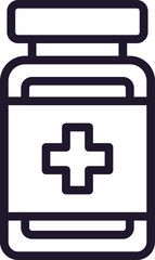 Obraz premium Pills concept. Single premium editable stroke pictogram perfect for logos, mobile apps, online shops and web sites. Vector symbol isolated on white background.