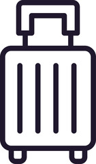 Single line icon of suitcase on isolated white background. High quality editable stroke for mobile apps, web design, websites, online shops etc.