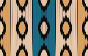 Ethnic abstract ikat art. Fabric Morocco, geometric ethnic pattern seamless  color oriental. Background, Design for fabric, curtain, carpet, wallpaper, clothing, wrapping, Batik, vector illustration