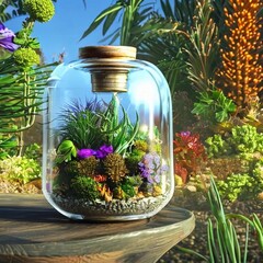 plant in a bottle with generative AI
