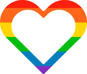 LGBT Rainbow Heart. Pride Month Symbol. LGBT Flag. LGBTQ+ Sign. LGBTQIA Parade Event. Colorful Shape Isolated.