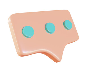 3d icon speech bubble chat with cartoon style and pastel colors on isolated background. 3d rendering illustration.