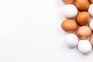 Eggs on a white background. Beautiful illustration picture. Generative AI