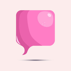 Cartoon speech bubble icon, isolated on a beige background. Emty text cloud for social media, comments or dialoges. Thought balloon illustration