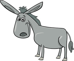 funny cartoon donkey farm animal character