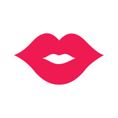 red lips kiss vector design