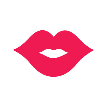 red lips kiss vector design