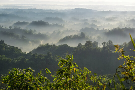 Atharamura Hills of Tripura in the early morning from Montag Valley hill top
