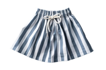 Blue And White Striped Skirt For Girl. On Isolated Transparent Background, Png. Generative AI
