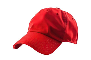 Red Baseball Cap For Boy. On Isolated Transparent Background, Png. Generative AI
