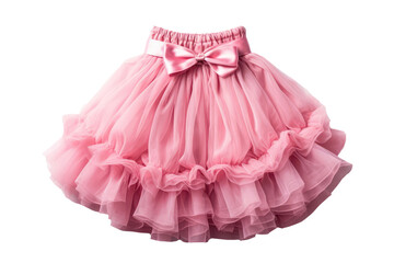 Pink Tutu Skirt For Girl. On Isolated Transparent Background, Png. Generative AI - obrazy, fototapety, plakaty