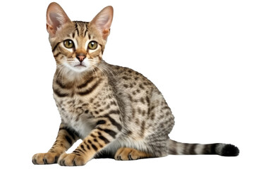 Savannah Kitten. On An Isolated Transparent Background, Png. Generative AI