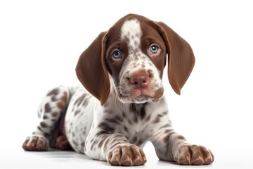 Pointer Dog Puppy On White Background. Generative AI