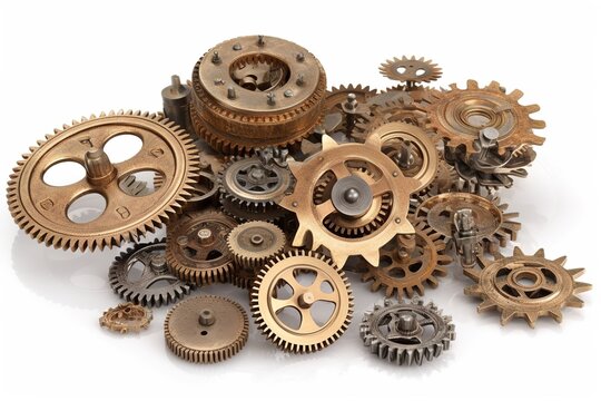 cogs isolated on white background. AI generated