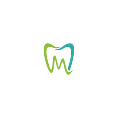 cm tooth logo vector icon line illustration