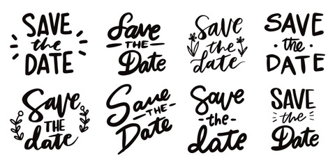 Save the date calligraphy inscription text for wedding, holiday, event. Save the date vintage text