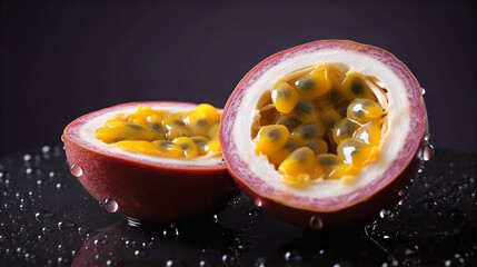 Close up of a passion fruit