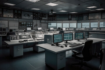 Gas Industry Control Room, Monitoring And Regulation. Generative AI
