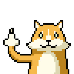 Fototapeta premium pixel art bad cat rude