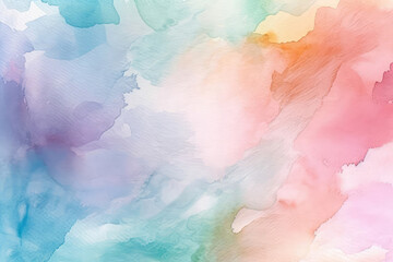 Obraz na płótnie Canvas Soft Rainbow Pastel Watercolor Texture. Generative AI