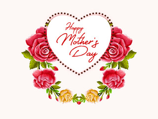 Happy Mother's Day flower heart shape background design
