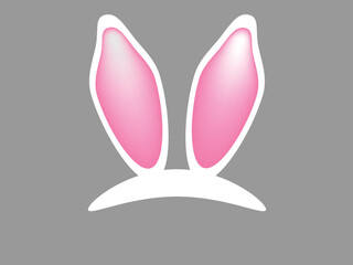 Rabbit ears.Easter illustration of rabbit ears.