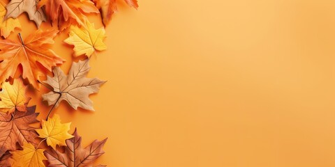 autumn leaf, chestnut, pumpkin with generative ai