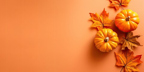 autumn leaf, chestnut, pumpkin with generative ai