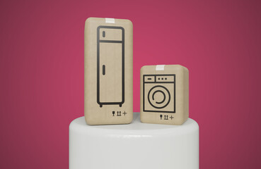 Paper box Appliances podium 3d render