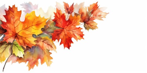 maple leaves watercolor with generative ai