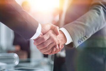 closeup of handshake of business partners