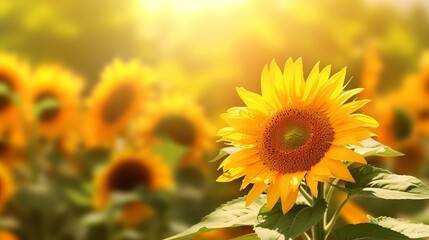 Fototapeta premium sunflower field in summer 