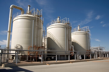 Obraz premium Natural gas storage tanks, AI Generated