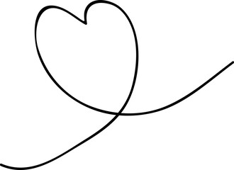 Squiggle line heart doodle