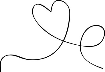 Squiggle line heart doodle