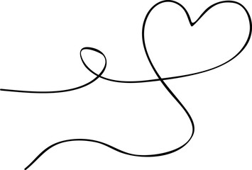 Squiggle line heart doodle