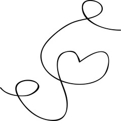 Squiggle line heart doodle