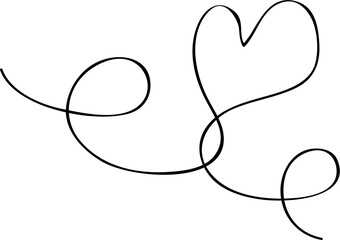 Squiggle line heart doodle