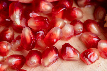 Ripe pomegranate with red grains for dessert
