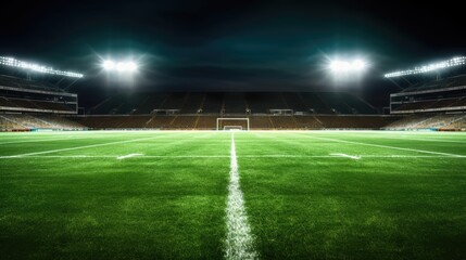 Fototapeta premium Close-up markings of a football field. Generative AI