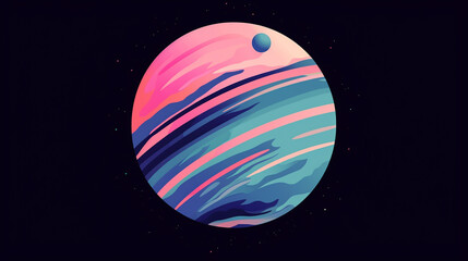 Planet background with vibrant colors