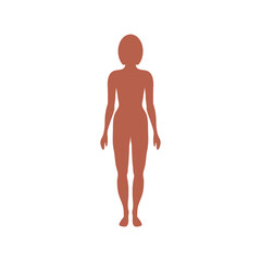 Slim graceful girl silhouette with normal weight