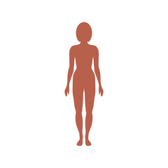 Slim graceful girl silhouette with normal weight