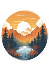 Fototapeta premium Mountains landscape. Beautiful illustration picture. Generative AI