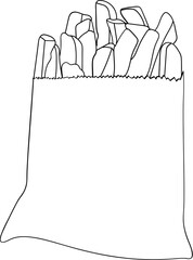 French Fries Outline