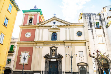 The facade of the Santuario della Vergine della Pazienza in Naples, Italy
